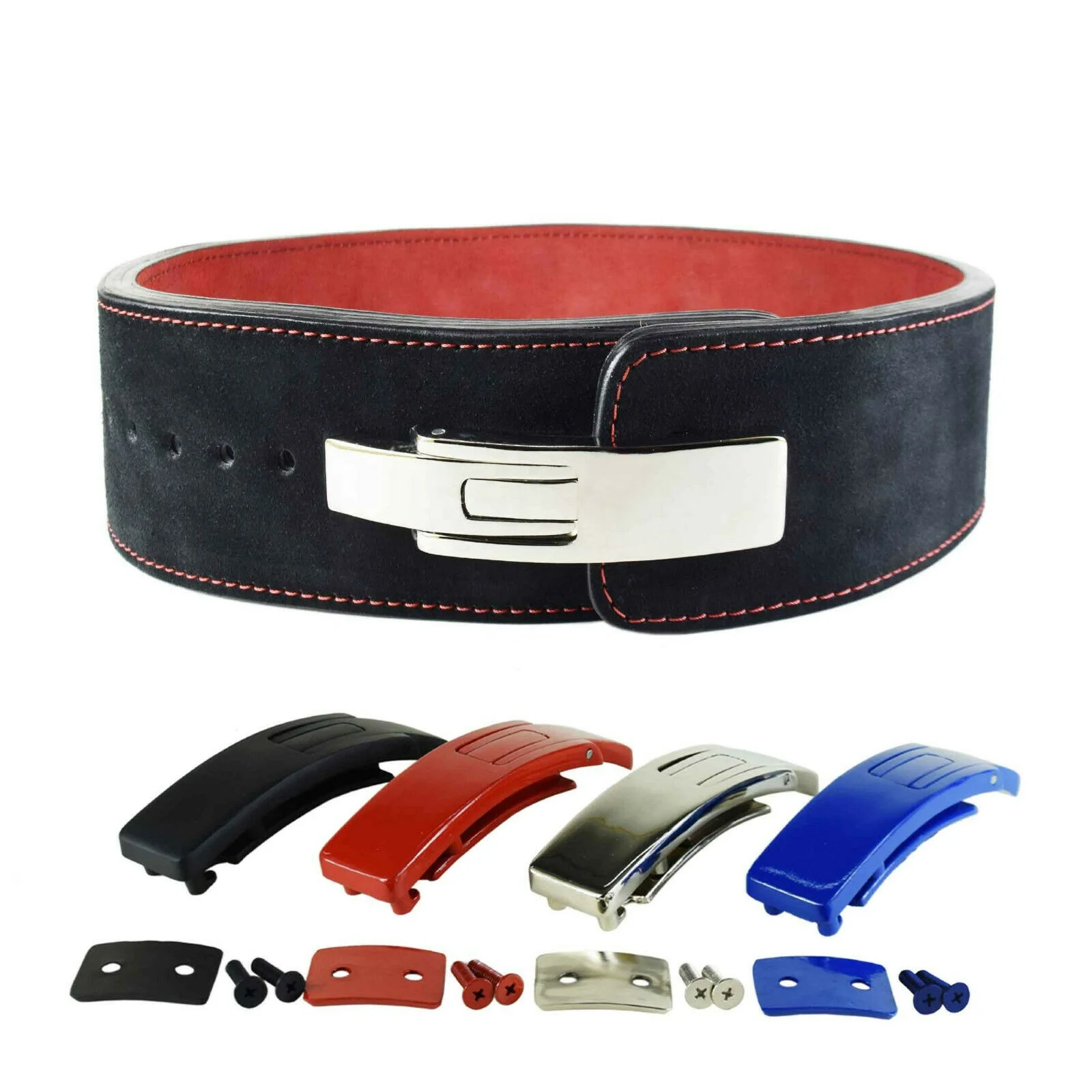 Heavy Duty Cowhide Suede Leather Weight lifting Lever Belt with Adjustable Lever belt  in 10 &13mm thickness with 4 inches width