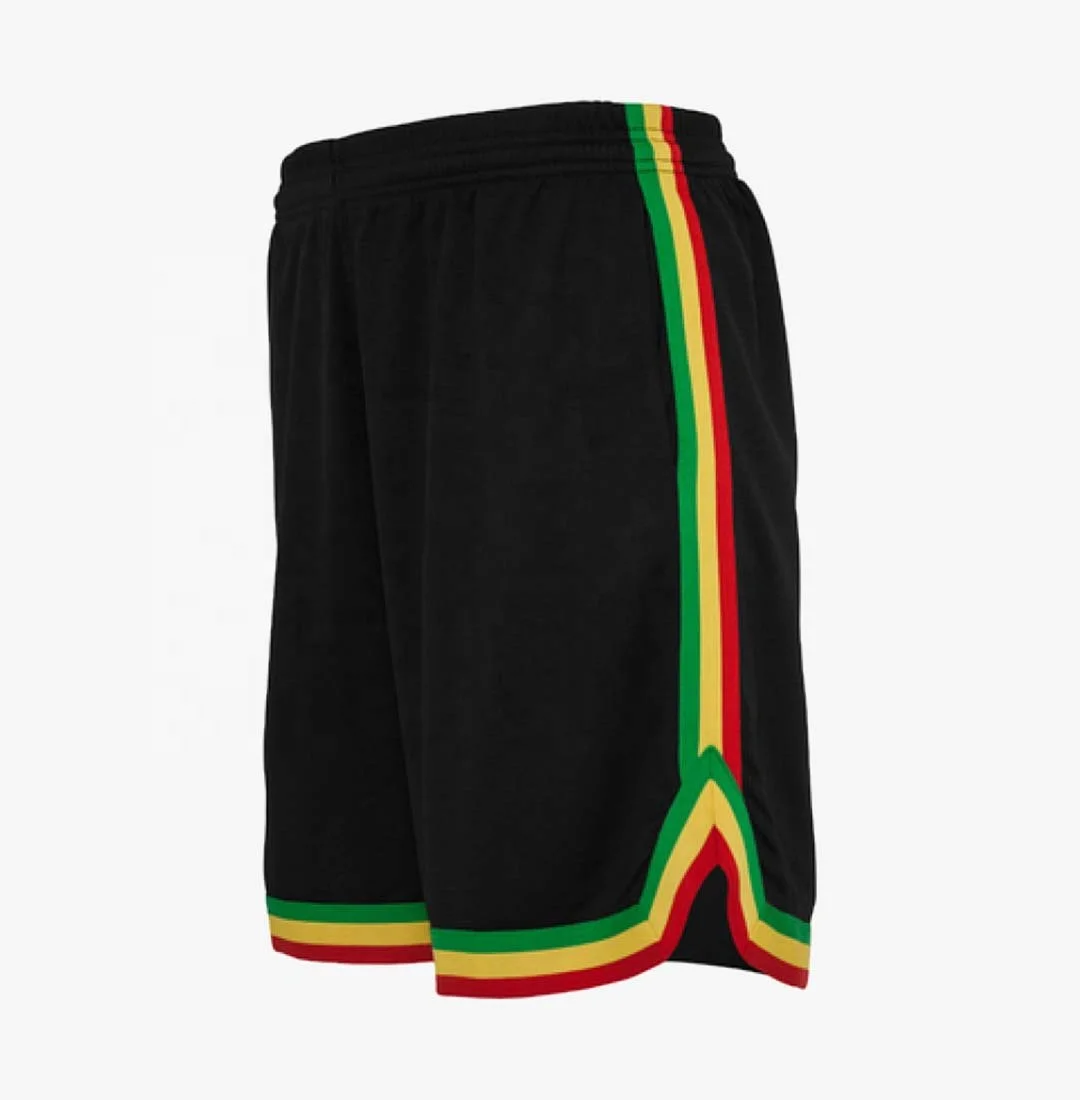 Custom embroidery basketball shorts with pockets multi color side trim Gym Mesh Sweat Running Shorts Elastic Waist for Men