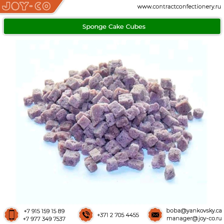 
Vanilla Flavor Soft Texture Sponge Cake Cubes for Wholesale Buyers 