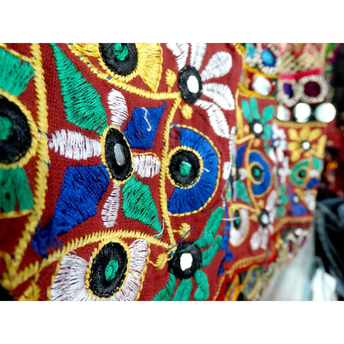 Vintage Fabric Ghaghra Authentic Indian Banjara Skirt Multi-Color Rabari One of a Kind Traditional Hand Embroidered