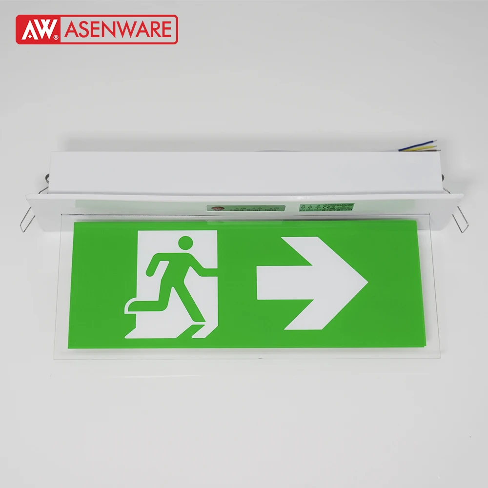 exit sign in emergency lighting led exit sign plate wall mounted Chinese manufacturer bulkhead battery light