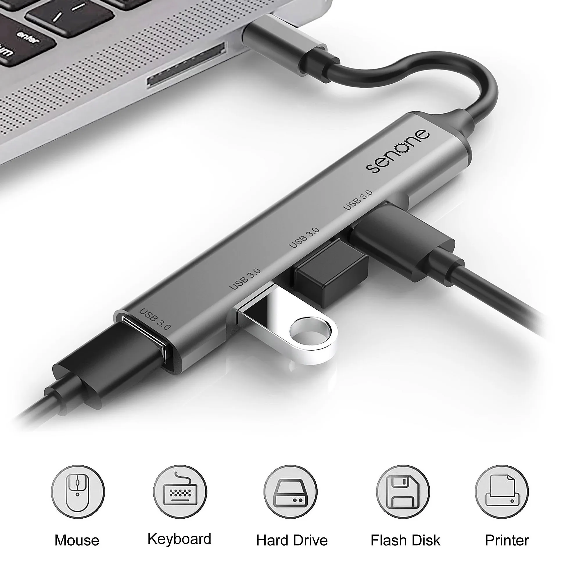 Супер скорость передачи данных HUB адаптер Многофункциональный USB 3 0 хаб 4-в-1 из алюминиевого сплава с