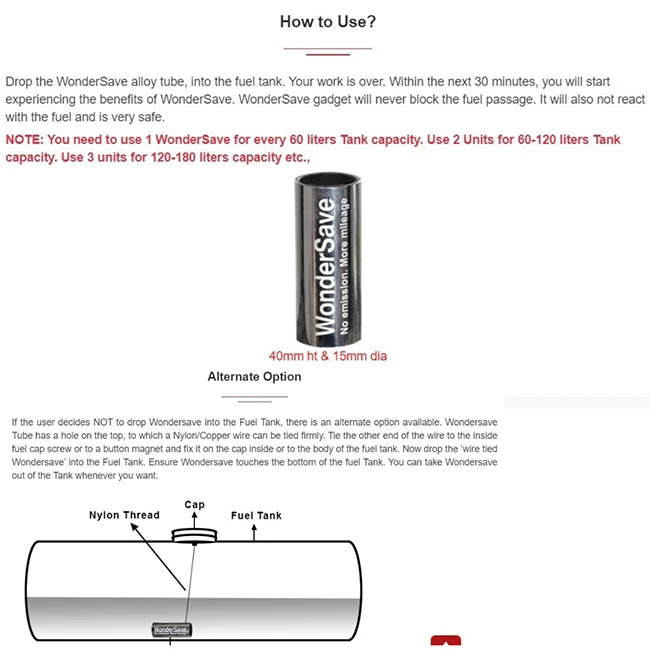 Pick Up Truck 4x4 Diesel Saver Wondersave Fuel Saver for Car Truck Bus and All Vehicles