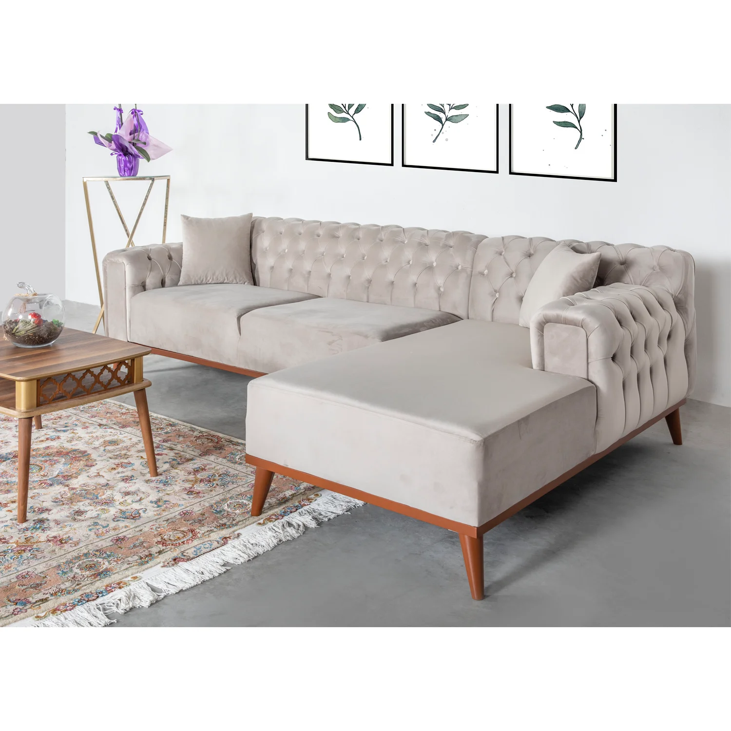 Chesterfield Contemporary Modern Sectional Living Room Furniture Corner Sofa Set Canada furniture sofa set in living room sofas