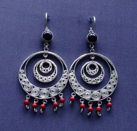 Silver charm Earring