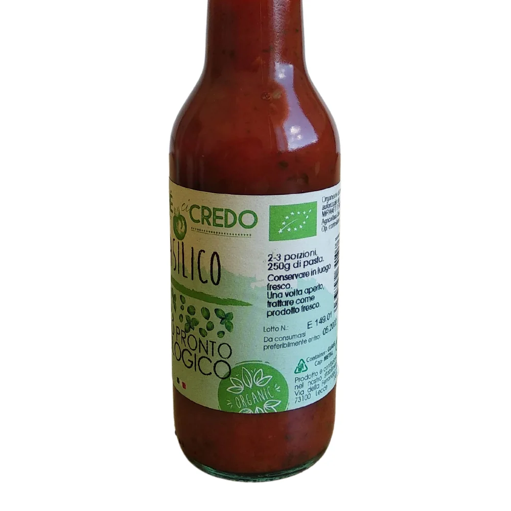 Оригинальный итальянский высококачественный томатный соус с базиликом ручной работы, готовый к использованию, откройте и вылейте ваши макароны или рис!