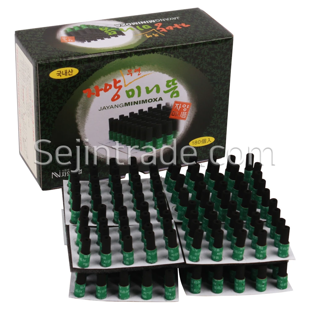 JAYANG Smokeless MINI MOXA. Medical Smokeless Moxibustion Made Korea Nature Therapy Moxa Cone Pure Roll Moxa Stick (180PCS/BOX)