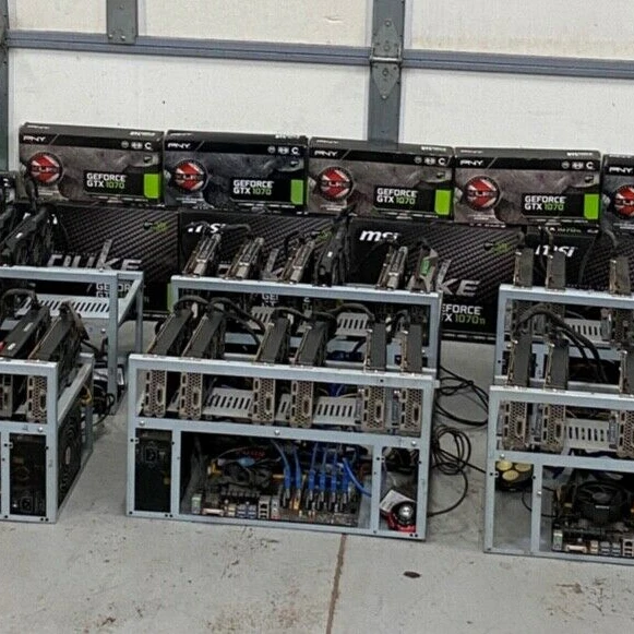 
High Quality 8 Eth mining rigs, One Server 1 5 plus gh/s, 50 n vidia 107s 