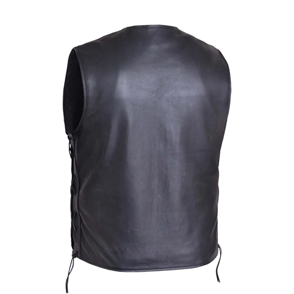 High Quality Stylish Classic Design Leather Vest For Men / Latest Model Comfortable And Breathable Leather Vest