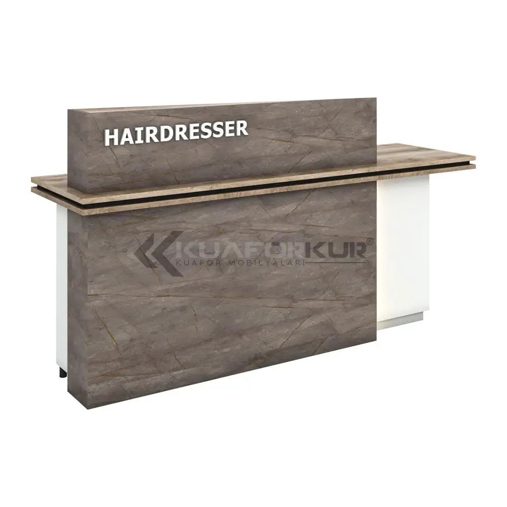 Wholesale Salon Reception Desk Furniture Laser Printing Logo Durable Material Beauty Salon Reception Desk Factory Directly