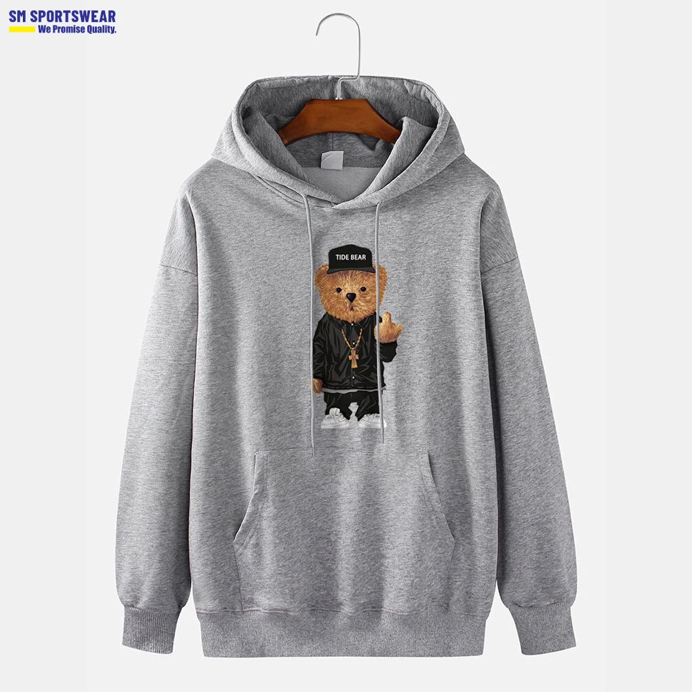 Мужские толстовки и свитшоты большого размера на заказ 400 г/м2 100% хлопок флисовый пуловер с вашим логотипом