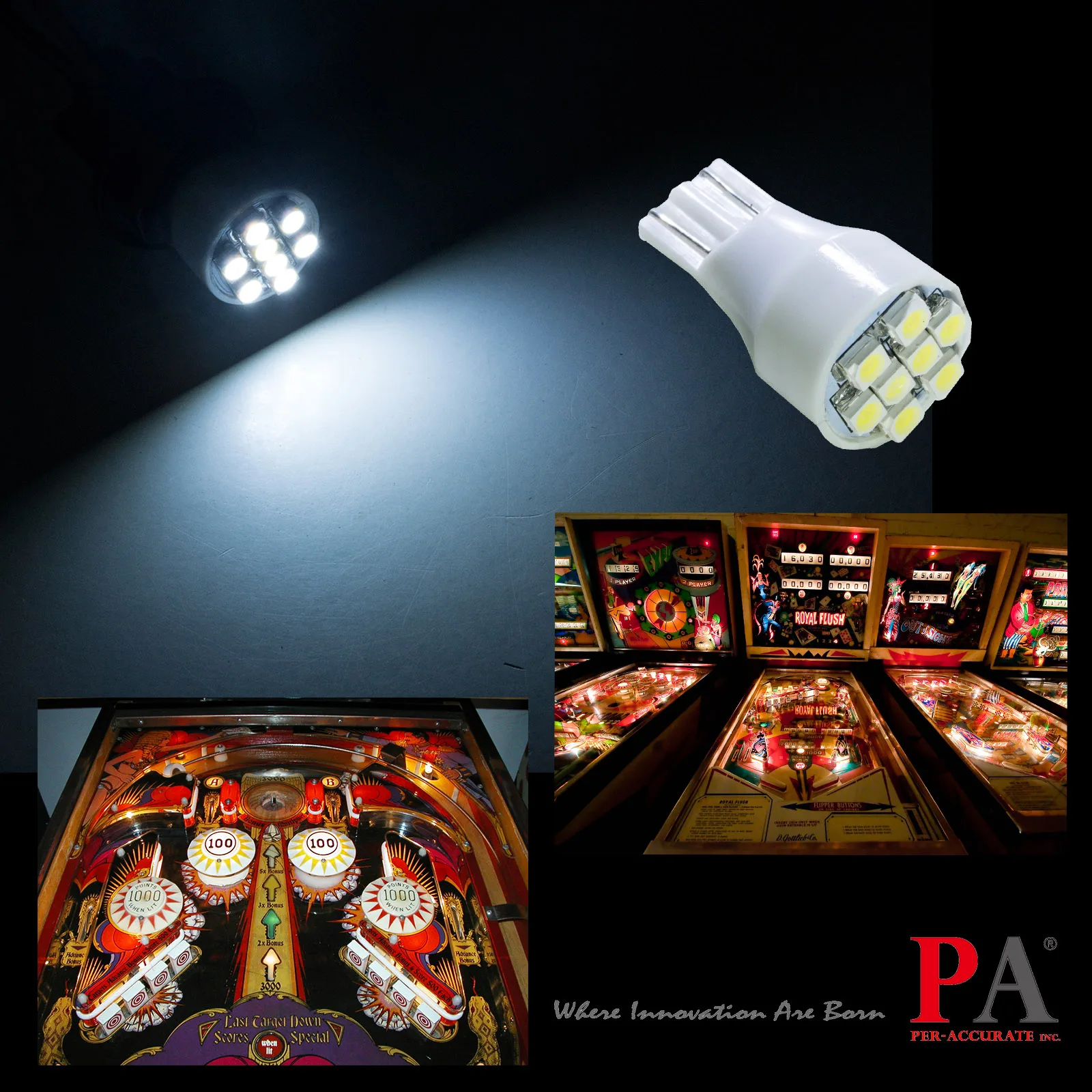 Па пинбол машина стробоскоп 8 SMD 3528 LED T15 921 W16W 12V свет AC/DC