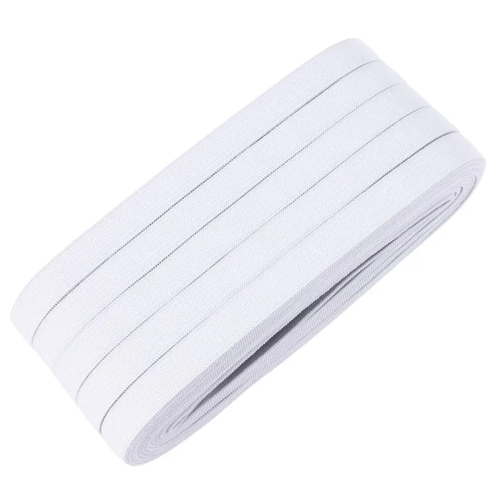 High Quality Wholesale Sewing Elastic White Flat Rubber Soft Knit Braided Elastic Stretch Strips for Sewing
