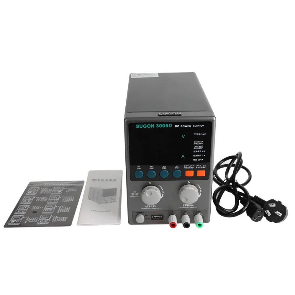 Новейший железный черный источник питания SUGON 3005D CNC постоянного тока стабильный постоянный Интеллектуальный лабораторный с защитой от перегрузки по
