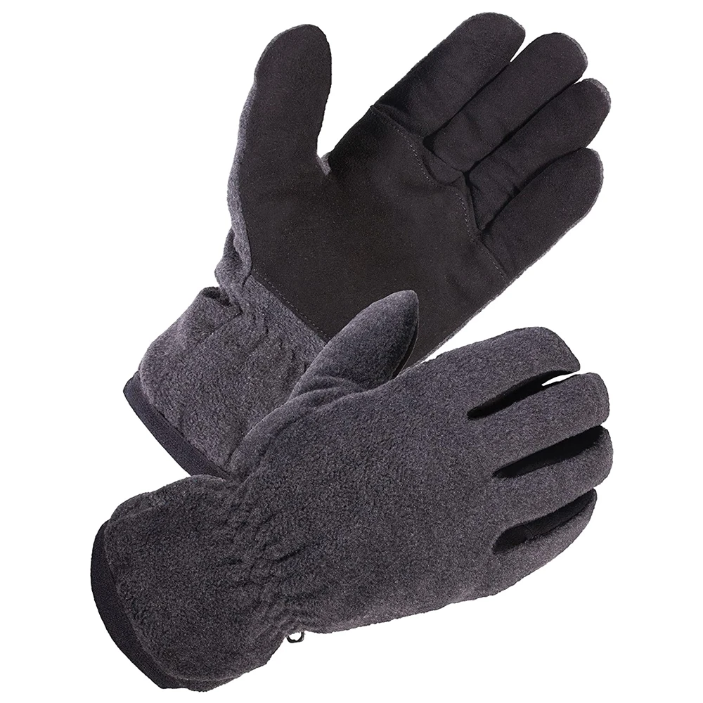 Winter Gloves with Premium Genuine Deerskin Suede Leather and Windproof Polar Fleece Thermal Gloves