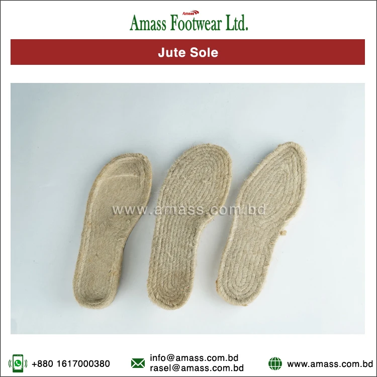 Top Listed Exporter of High Quality Handmade Jute Material Soles at Factory Price