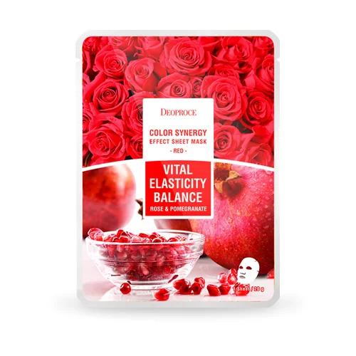 Deoproce Color Synergy Effect Sheet Mask Red 10 sheets oem korea facial mask rose pomegranate moisture soothing made in korea