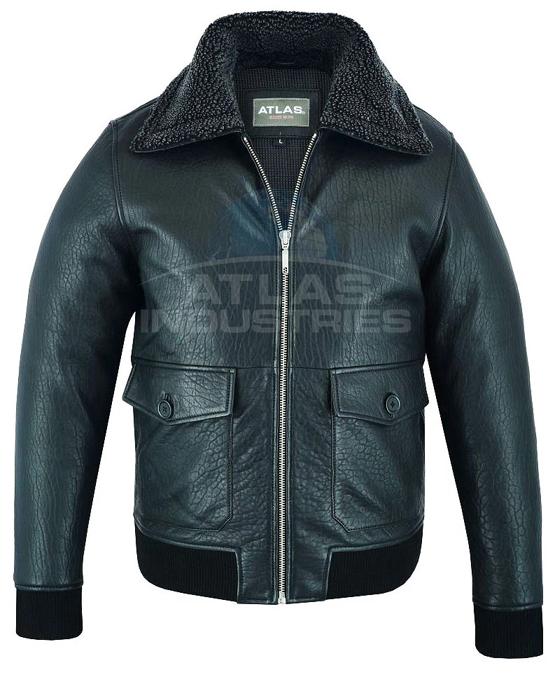 
 Уличная мягкая куртка в стиле пилота с искусственным мехом для мужчин и хлопковая подкладка-оригинальная овечья кожа и блестящие аксессуары  