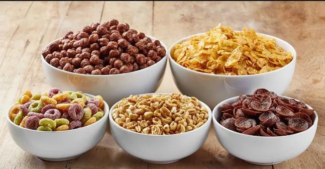
honey sweet sugar coated cereal honey loop maize cornflakes snacks breakfast morning food twin screw extruder plant equipment 
