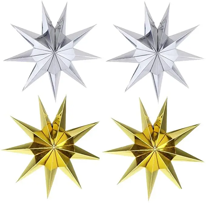 
Christmas Decoration Paper Star Birthday Party Supplies Battery Operated Led Light Star 