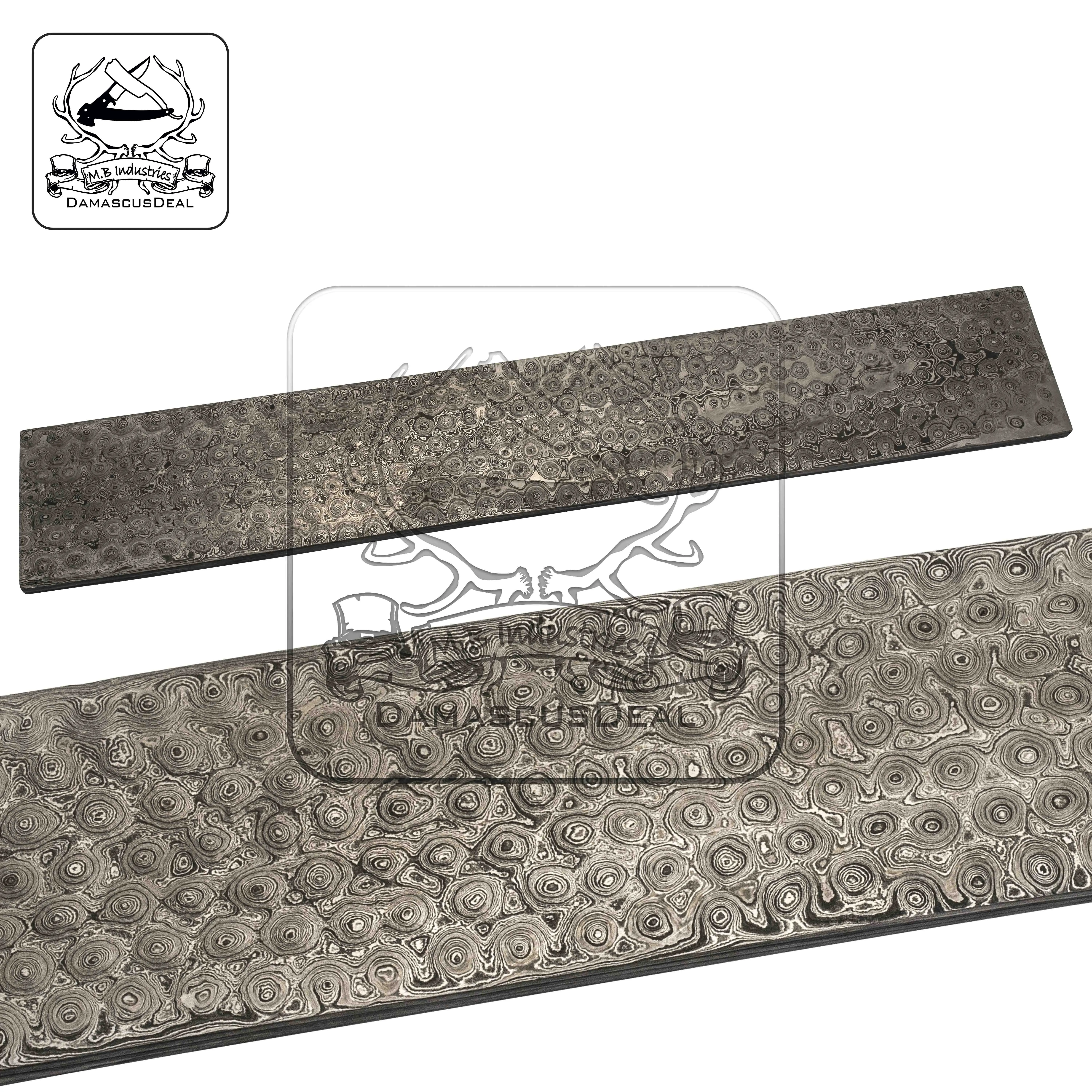 
 Заготовки из дамасской стали для изготовления ножей-рисунок в виде капли дождя  