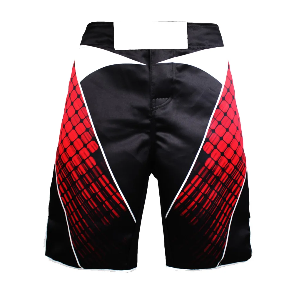 Черные боксерские шорты OEM из полиэстера высококачественные для бойцов