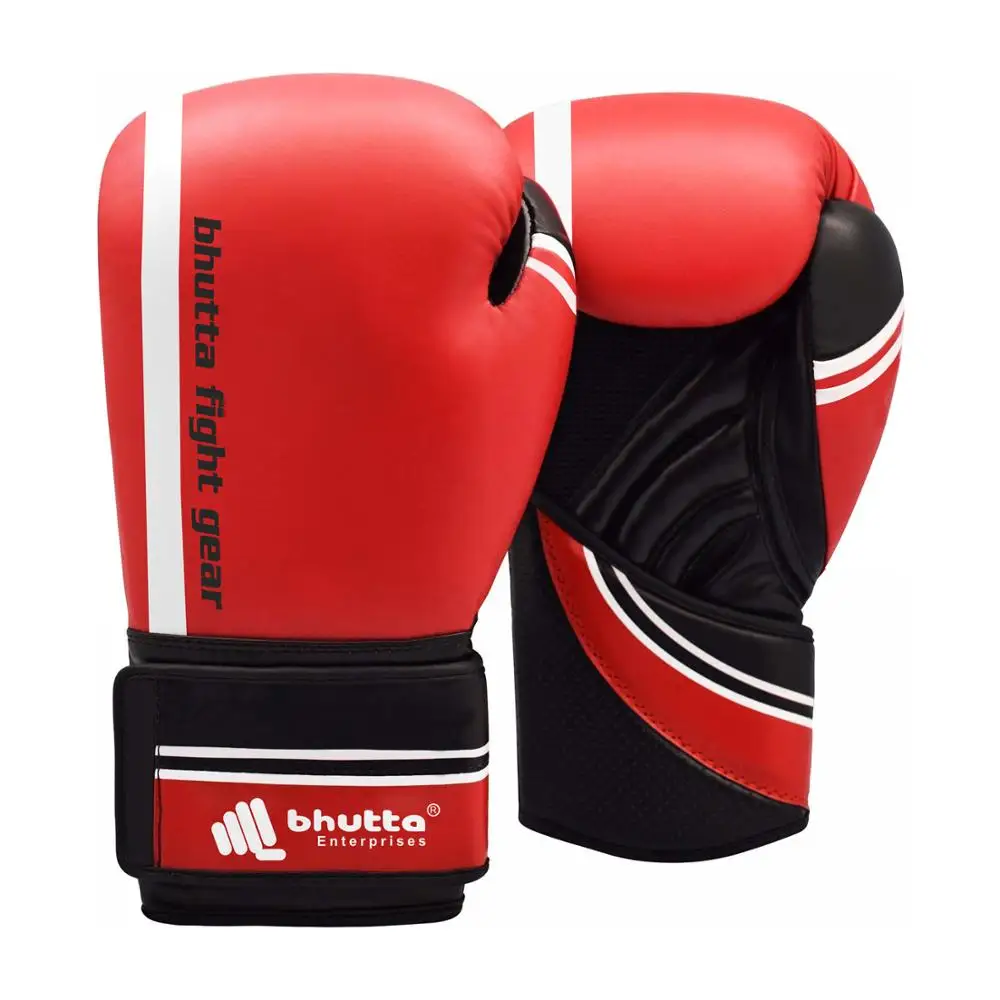Red Printed Leather Boxing Gloves made in Pakistan