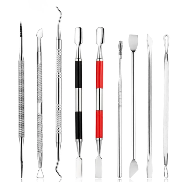 
Толкатель для кутикулы из нержавеющей стали, 2 способа для удаления омертвевшей кожи, ложка с пазами на пальцах, инструменты для ухода за ногтями и педикюра 