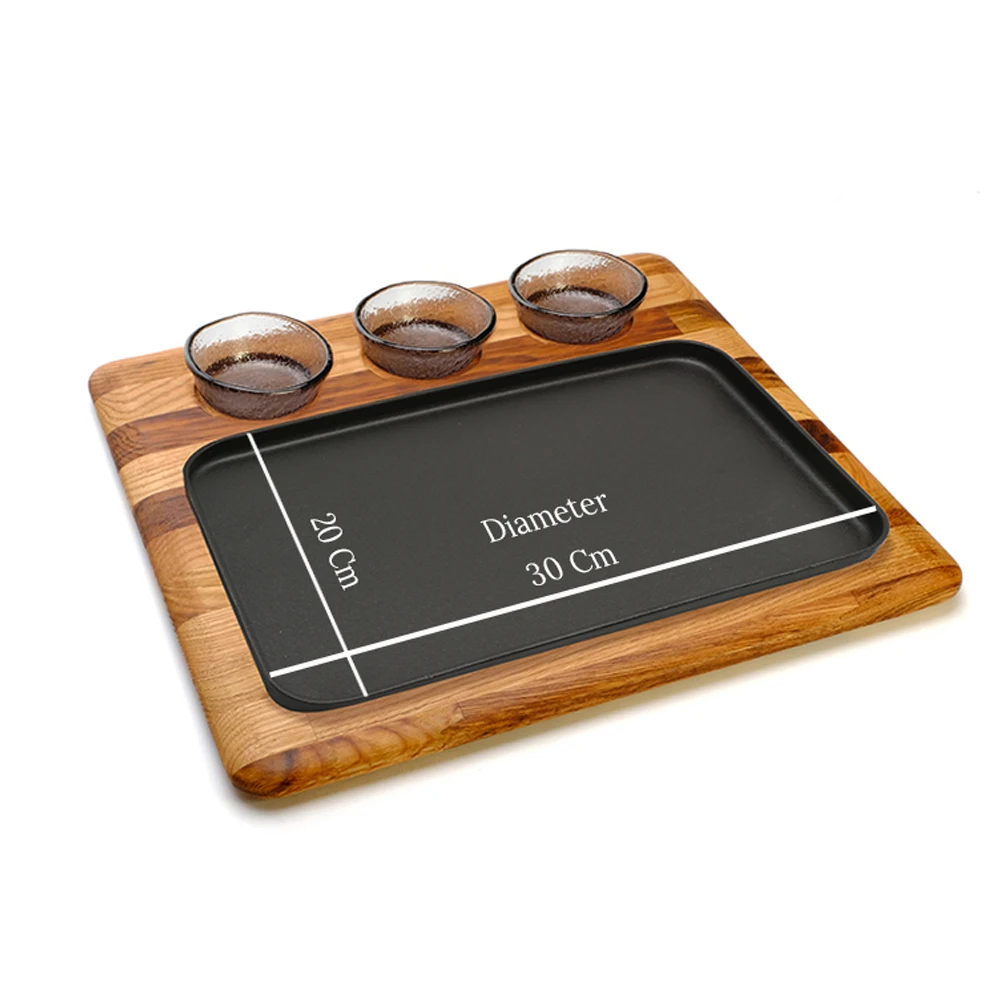 serving plates for restaurant cafe hotel serving trays wooden serving plates platters Cast Iron  High Quality Made in TURKEY