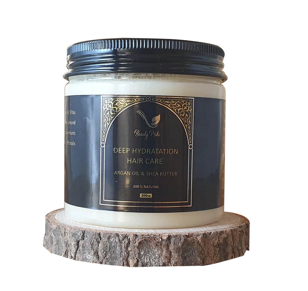 Deep hydration hair care with Argan oil and shea butter - 100 % Pure Natural