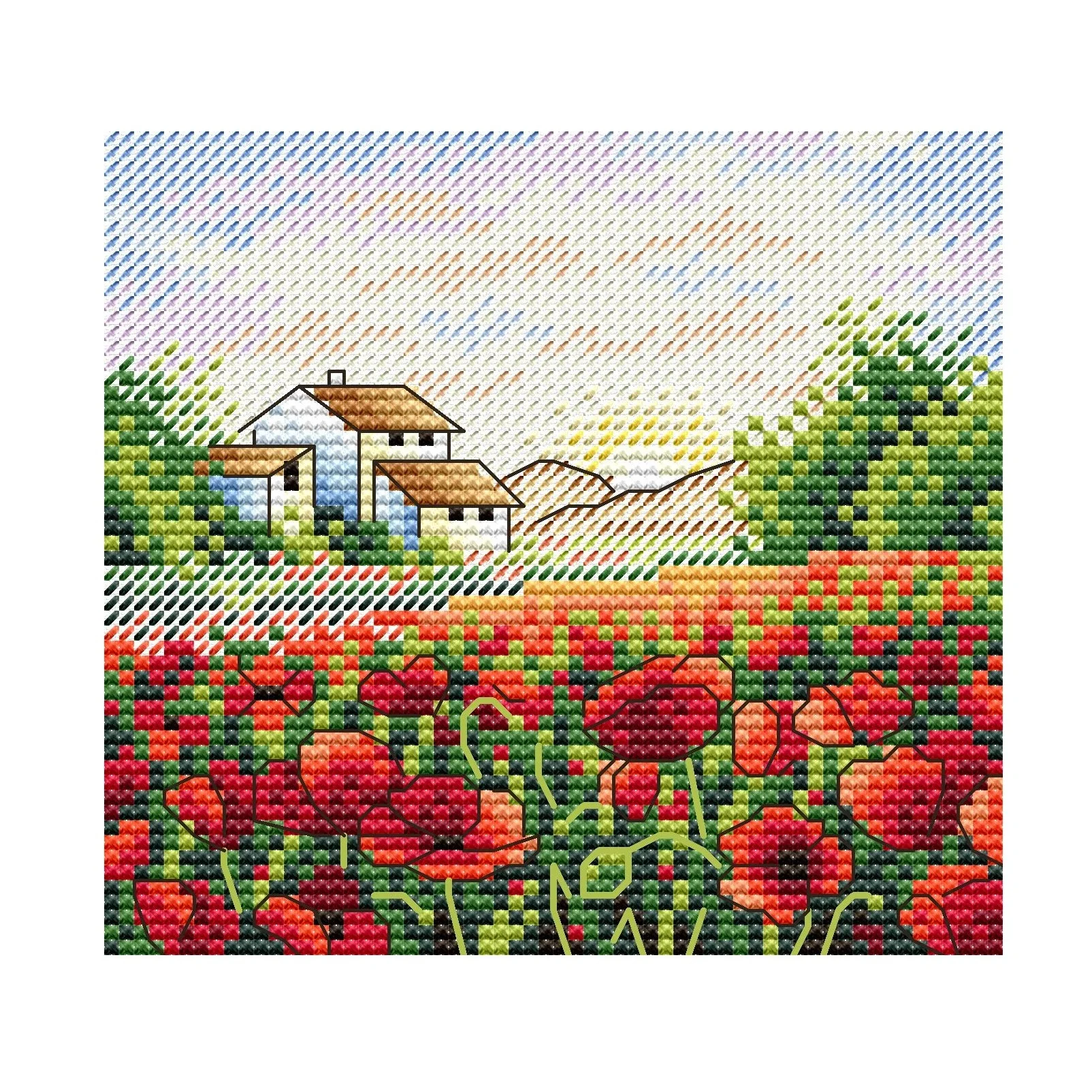 Embroidery kit diy cross stitch kit m-432 Poppy morning