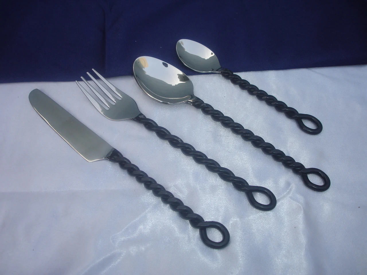 Gold brass handle flatware set fancy modern style luxuries cutlery flatware set