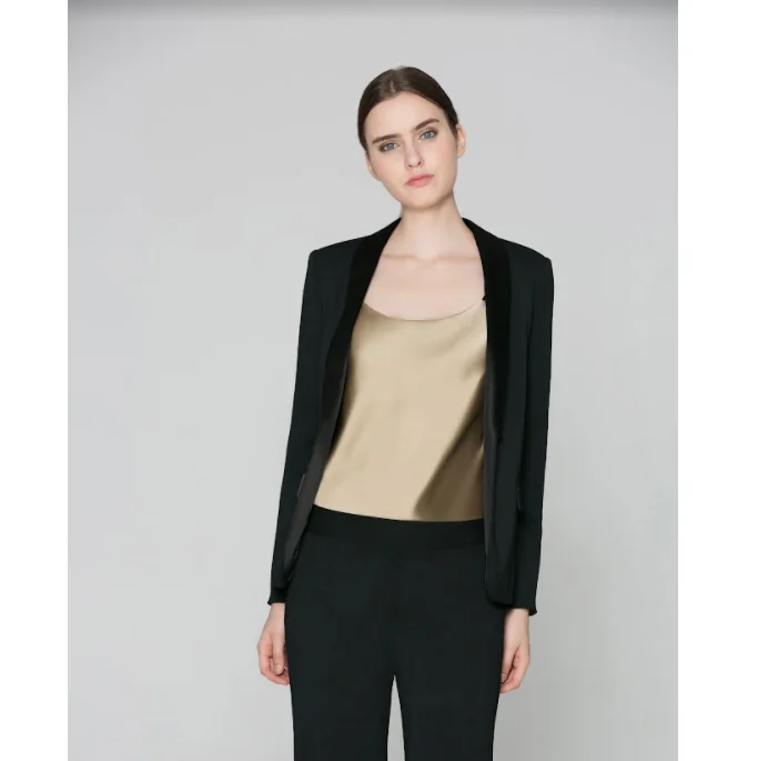 YANSI FUGEL | Женские костюмы и смокинг для женщин, шелковая Двусторонняя кофта