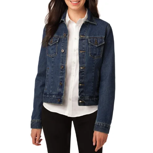 Popular Fashion Fancy Woman Denim Jacket Pearl Beaded Denim Coat Long Sleeve Short Tops Medium Blue Export From Bangladesh