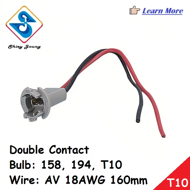 Double Contact Lamp Socket 2 Pin Auto Connector T10 158 194 Bulb Lamp Holder