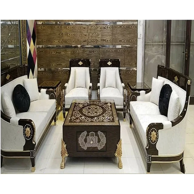 Victorian Style High Gloss Sofa Set  Stunning Hand Made Living Room Furniture  Modern Design Sofa Set For Home