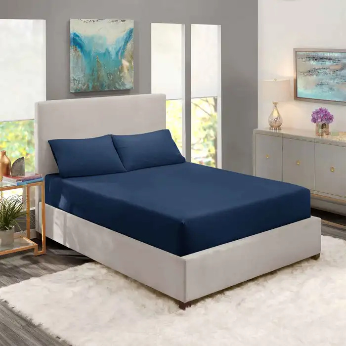 Microfiber Fitted Bed Sheet for Home Wholesale Factory Hot Sale 90G 100% Polyester Microfiber,polyester / Cotton Custom Color 80