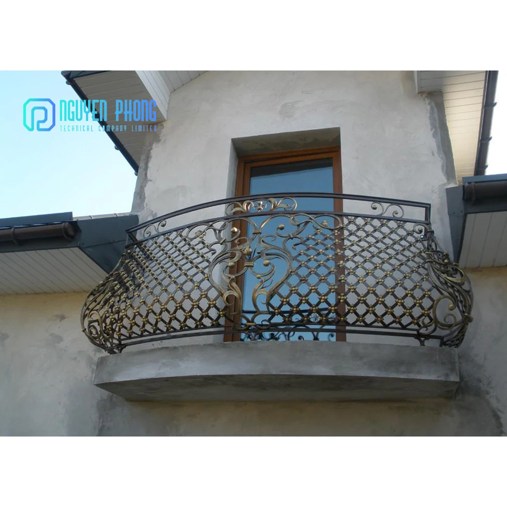 Special Offer Manufacturer Outdoor Decor Forging Wrought Iron Balcony Balustrade
