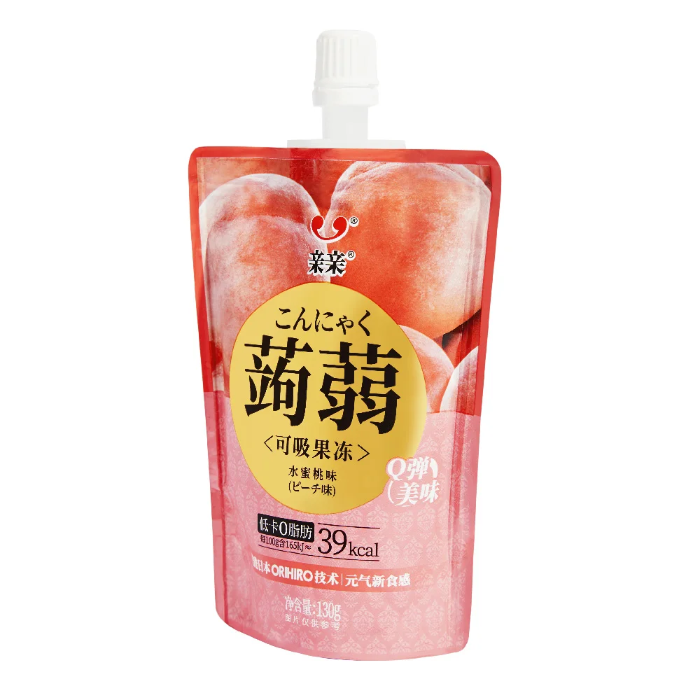 Konjac Jelly Drink Peach Flavor 130g Fat Free/ Q-Bomb/ No Preservative /Halal /Low Calories Jelly
