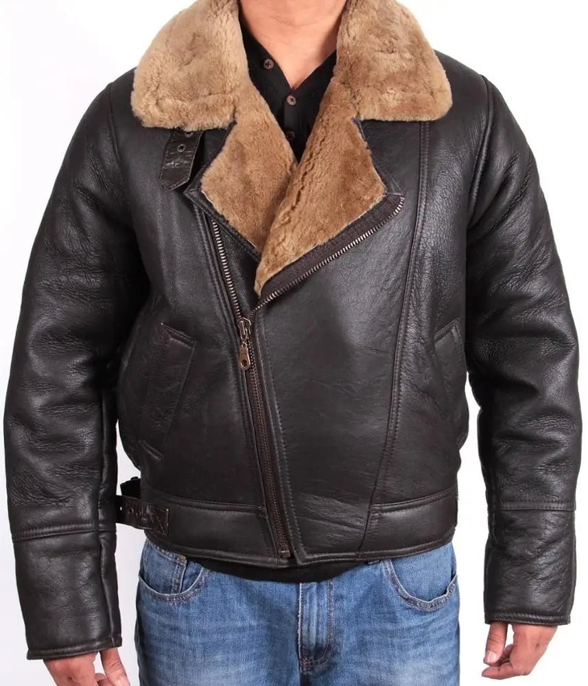 Современный дизайн новая зимняя теплая меховая овчина мужские куртки оптовая продажа ветровка на молнии повседневные для