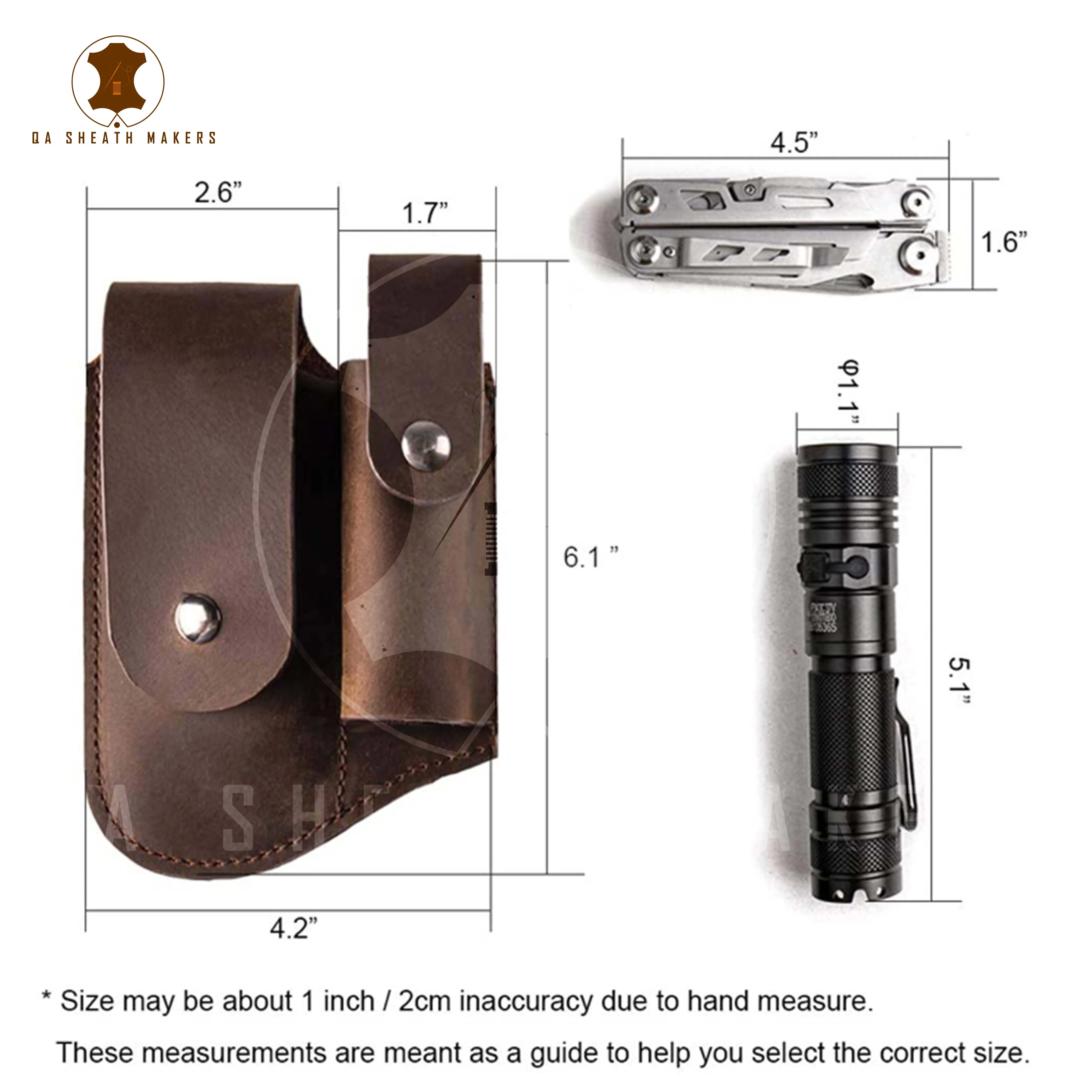 Trending Selling Factory Price Handmade Rich Grain Leather Sheath for Multi Tool