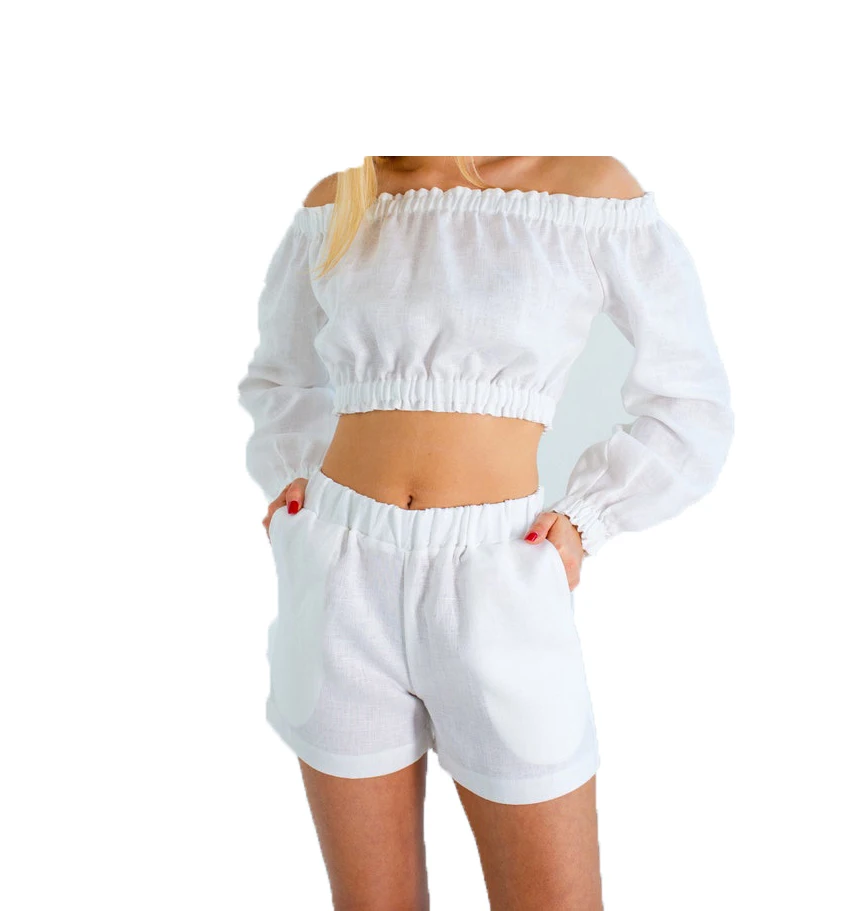2022 White Pure Linen Shorts For Ladies Made With 100% Linen Comfortable  Women Shorts Linen Shorts