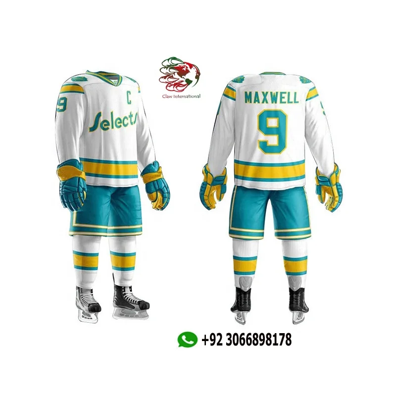 OEM Sublimated  ice Hockey    Printing Cheap  Ice Hockey jersey uniform