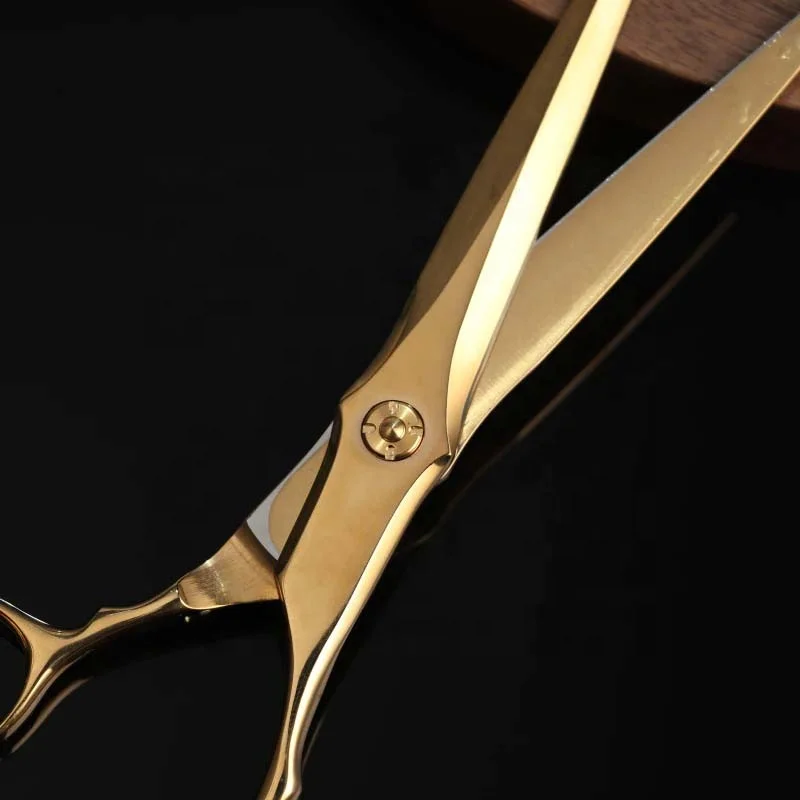 6 6.8 Inch Gold Powder Tungsten Steel Professional Hair Scissors Cutting Barber Salon Haircut Shear Cutting Scissors