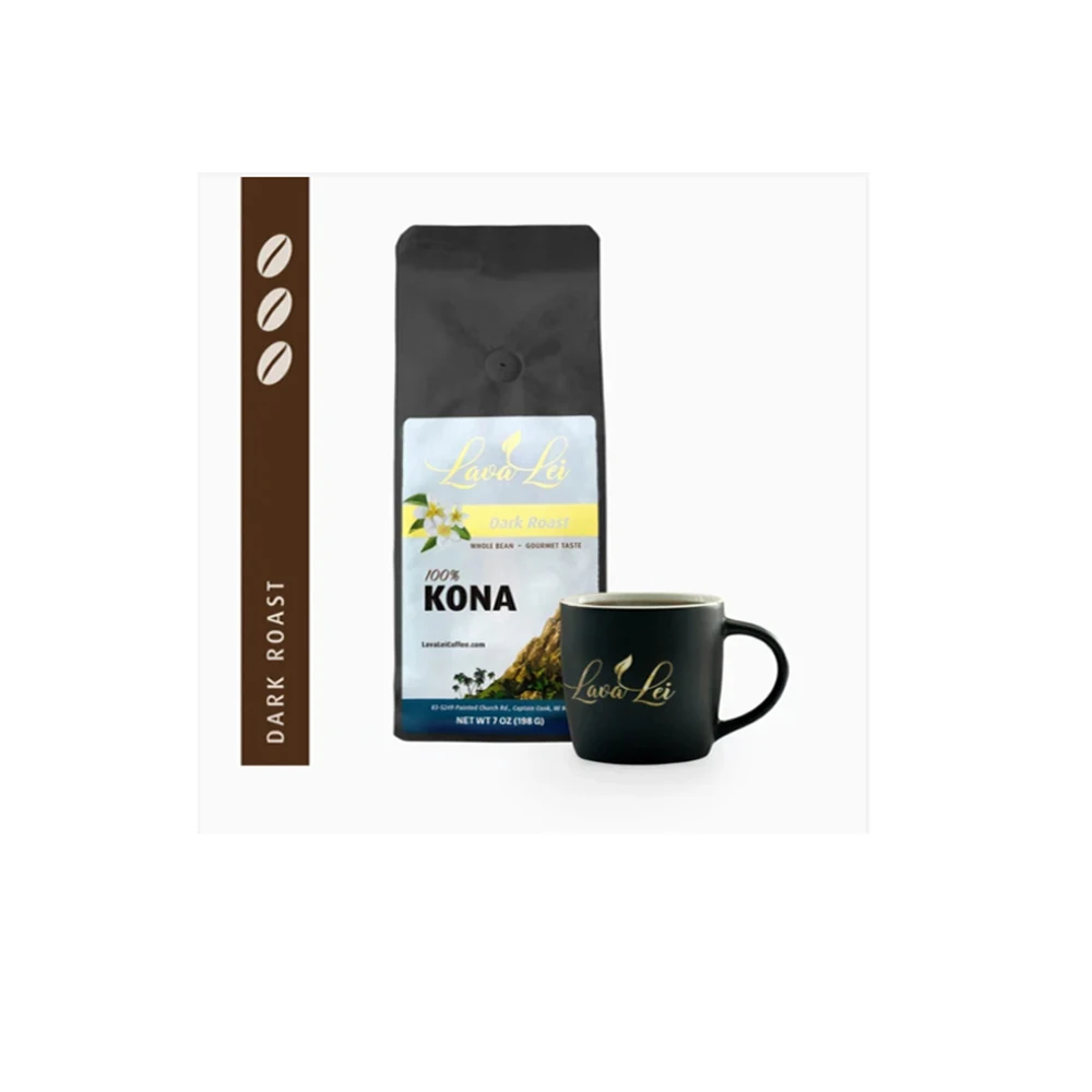 Lava Lei Dark Roasted Blended 1lb Best Roasted Coffee Beans for Best Flavored and Enriched Taste for Rich Coffee