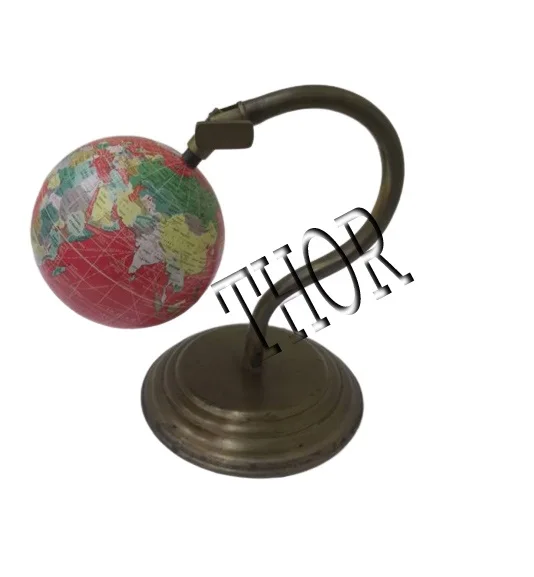 New Antique Brown World Map Globe with Metal Stand PVC and Steel Base for Table Decor for Education Purpose