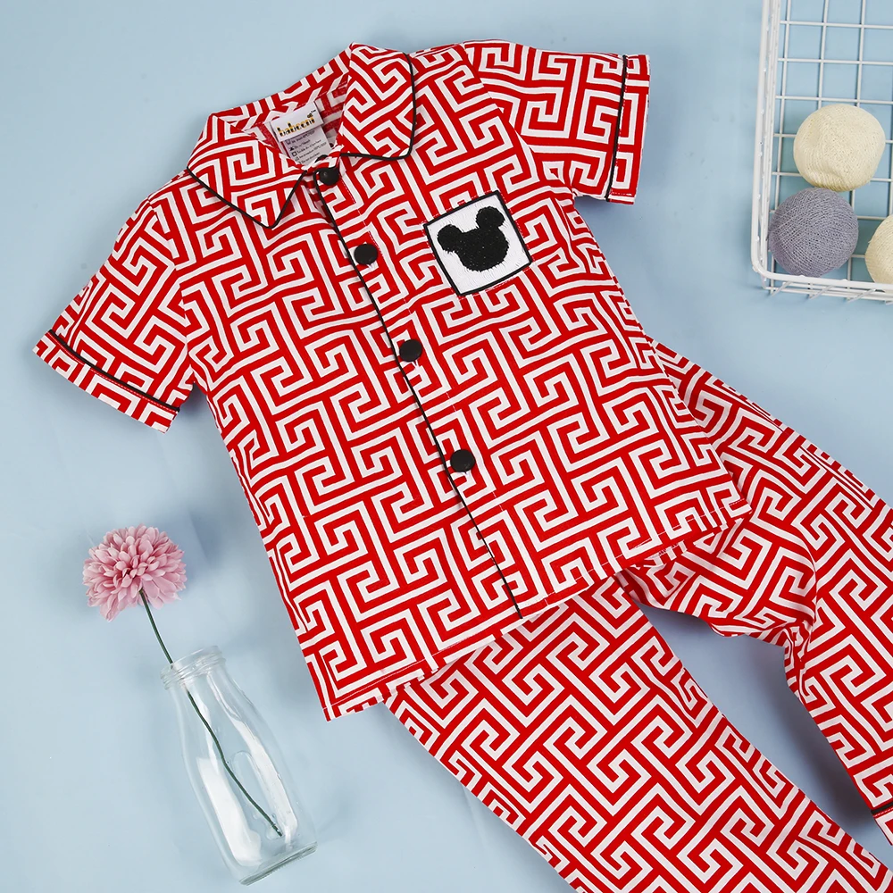 Nice Mickey smocked pajamas for little girl ODM OEM baby smocked clothing set for girls wholesale - BB1216