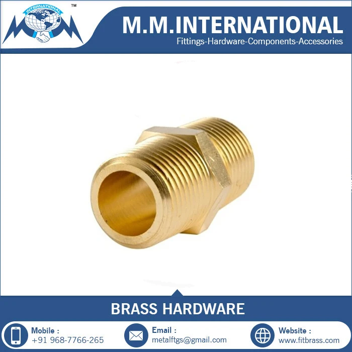 Best-Selling 2020 Pipe Fittings Forged Brass Equal Threaded Hex Golden Finish Nipples Pex Plumbing Fittings