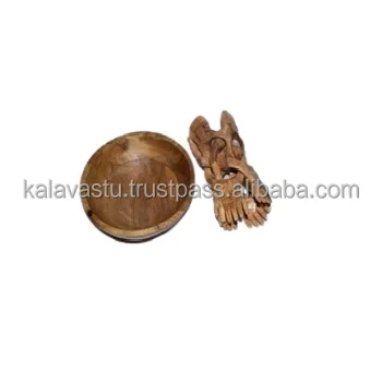 Wooden  Three Leg Cobra Bowl Stand With Bowl