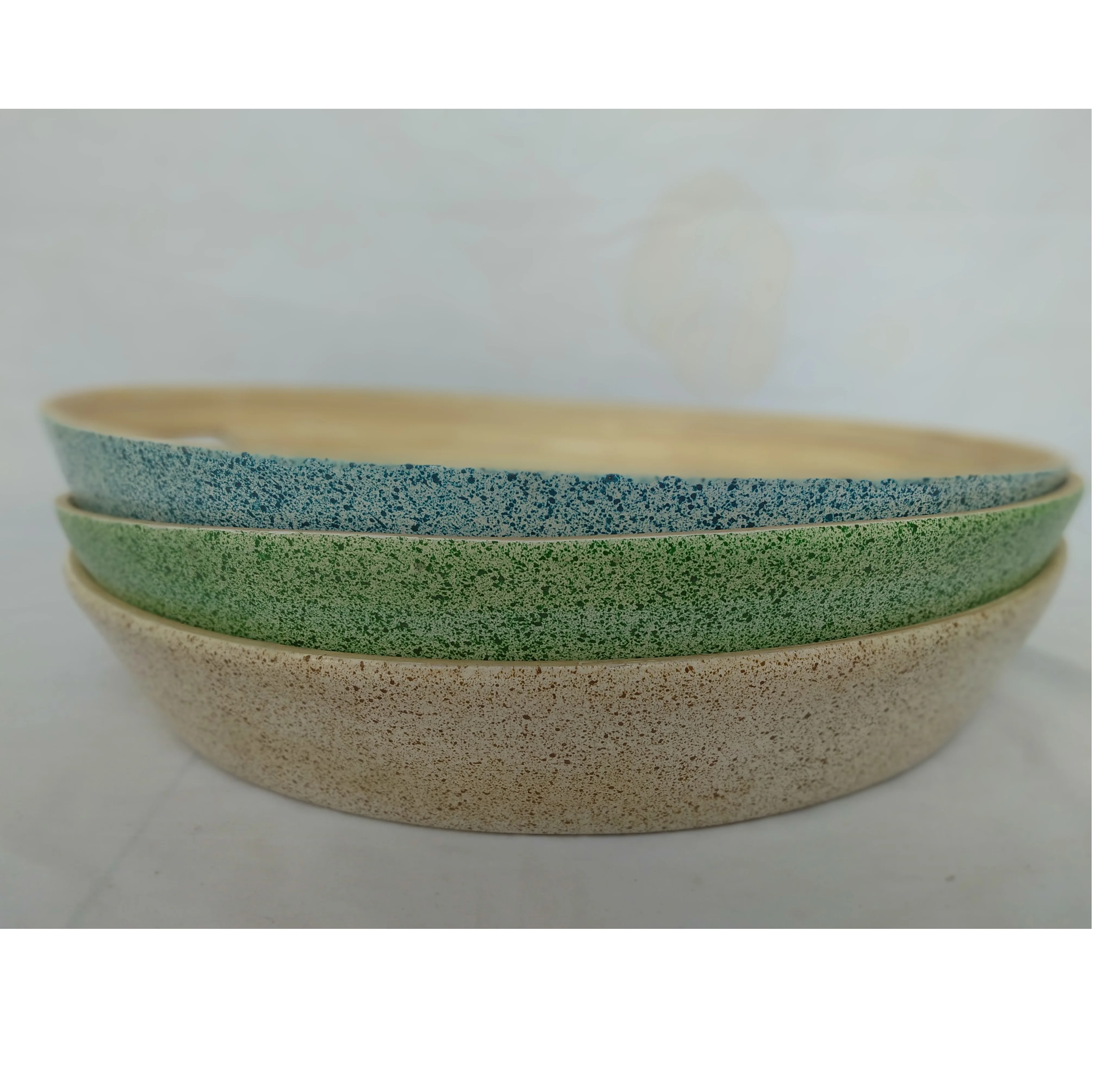 Wholesale Handmade Bamboo Plate, Bamboo Serving Tray With Handling - Customized Accepted- OEM ODM - Colorful